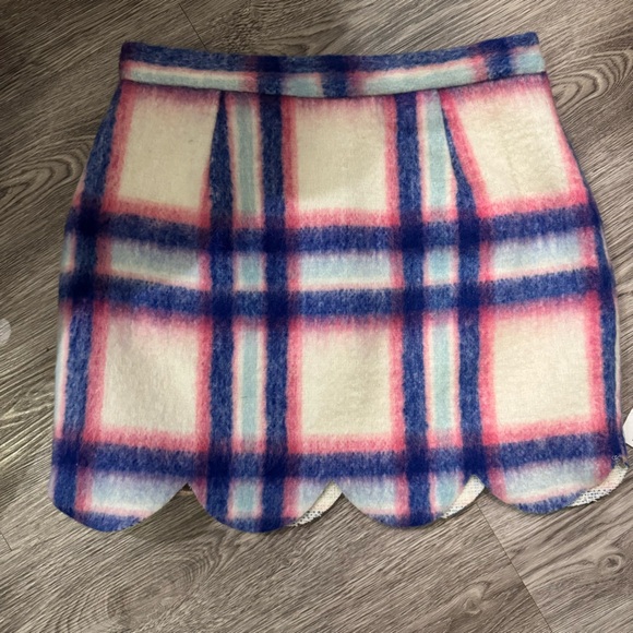 ASOS design check print Plaid Mini Skirt with Scalloped Hem - size 10 - Picture 3 of 8